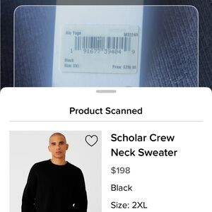 ALO Yoga Black Crewneck Sweater - Men's